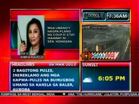 DB: Mga umano'y nagpa-plano ng Coup D' Etat, inaawat ni Sen. Honasan (030612)