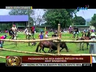 24 Oras: Pagsasabong ng mga   kabayo, patuloy pa rin sa   Banga, South Cotabato