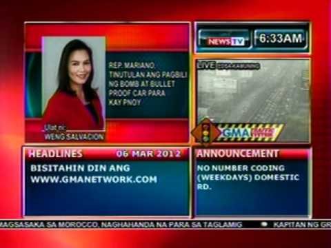 DB: Rep. Mariano, tinutulan ang pagbili ng bomb at bullet proof car para kay PNoy (030612)