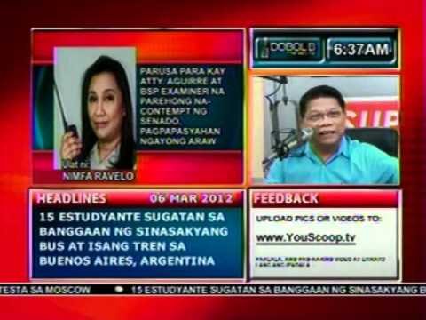 DB: Parusa kay Atty. Aguirre at BSP Examiner na na-contempt, pagpapasyahan ngayong araw (030612)