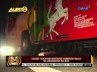 24 Oras: Lalaki, sugatan matapos tumalon mula sa umaandar na bus