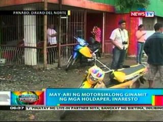 BP: May-ari ng motorsiklong ginamit ng   mga holdaper sa Davao del Norte,   inaresto