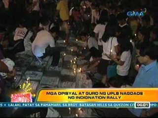 UB: Mga opisyal at guro ng UPLB   nagdaos ng indignation rally