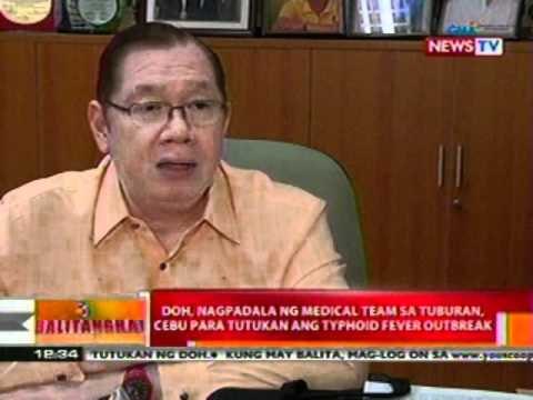 BT: DOH, nagpadala ng medical team sa Tuburan, Cebu para tutukan ang typhoid fever outbreak