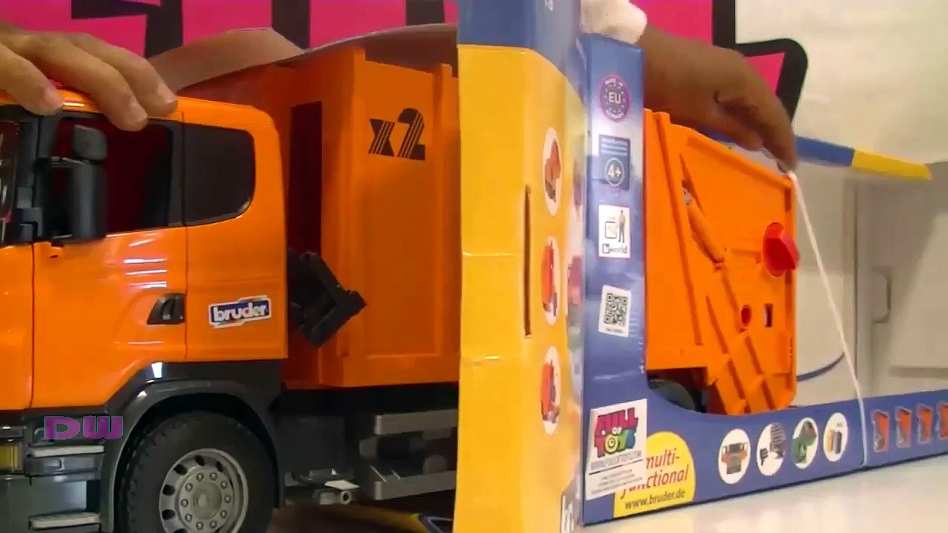 bruder garbage truck orange