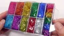 DIY How To Make Rainbow Colors Glitter Case Clay Slime Learn Colors Clay Surprise Egg Slime Toys