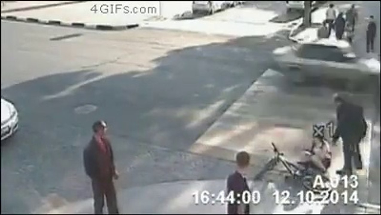 Man Saves Bike Girl from Certain Death