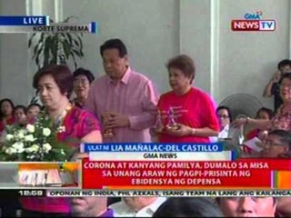 BT:  Corona at pamilya, dumalo sa misa sa unang araw ng pagpi-prisinta ng ebidensya ng Depensa