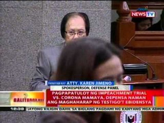 BT: Pagpapatuloy ng impeachment trial vs Corona, Depensa naman ang maghaharap ng testigo't ebidensya