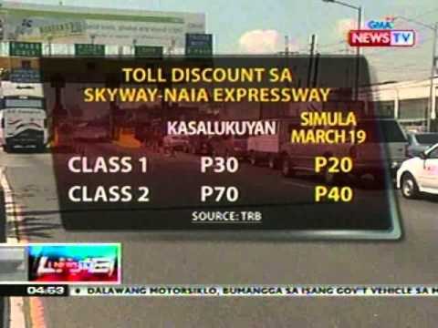 NTL: Toll fee discount, ipatutupad sa Skyway-NAIA Expressway