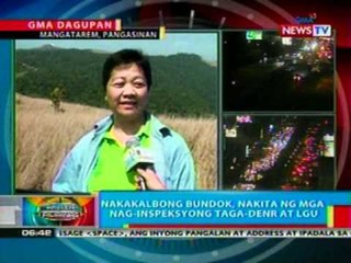 BP: Nakakalbong bundok sa Pangasinan, nakita ng mga nag-inspeksyong taga-DENR at LGU
