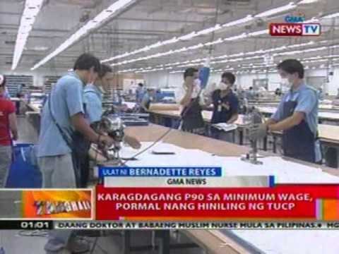 BT: Karagdagang P90 sa minimum wage, pormal nang hiniling ng TUCP