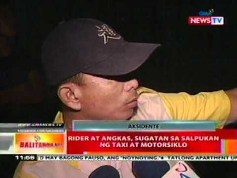 BT: Rider at angkas, sungatan sa salpukan ng taxi at motorsiklo (North EDSA)