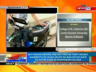 NTG: Anti-Drunk driving at Motor theft helmet, naimbento sa Notre Dame of Kidapawan College (031512)