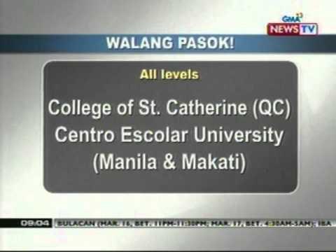 NTG: Sulyapan ang mga kanseladong klase ngayong araw (031512)