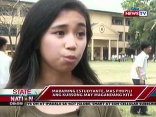 SONA: Maraming estudyante, mas   pinipili ang kursong may   magandang kita