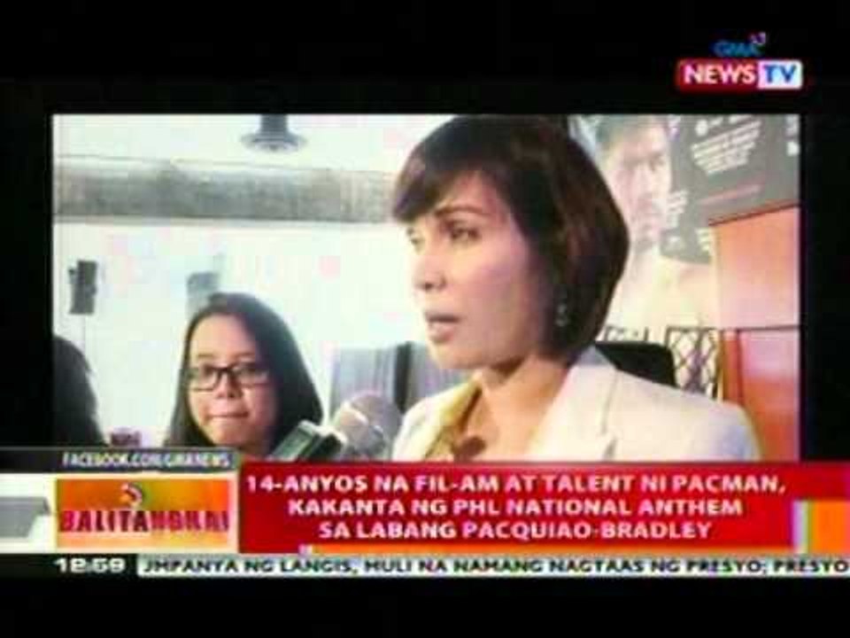 BT: 14-anyos na Fil-Am at talent ni Pacman, kakanta ng PHL Nat'l Anthem sa labang Pacquiao-Brandley