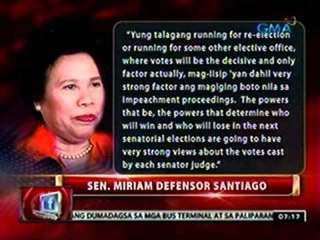 Sen. Santiago:Desisyon ng ilang Senador sa Impeachment ,posibleng maimpuwensyahan ng Pulitika