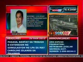 DB: NDRRMC, ilalagay na sa pinakamataas na alerto kaugnay ng nalalapit na Semana Santa (032612)