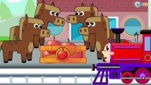 Trains for Children - Learn to count with Horses - Educational Videos - Kids Trains & Cars Cartoons