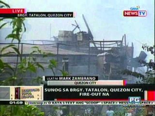 OC: Sunog sa Brgy. Tatalon, QC, fire-out na