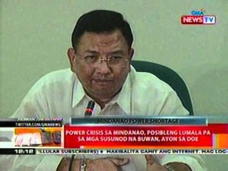 BT: DOE: Power crisis sa Mindanao, posibleng lumala pa sa mga susunod na buwan