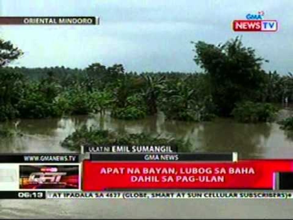 QRT:  4 na bayan sa Mindoro lubog sa baha   dahil sa pag-ulan