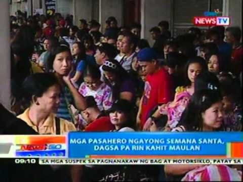 NTG: Mga pasahero ngayong Semana Santa, dagsa sa Araneta Center Bus Terminal kahit maulan (032912)