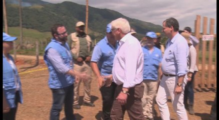 Steinmeier visita zona veredal transitoria de Mesetas en Colombia