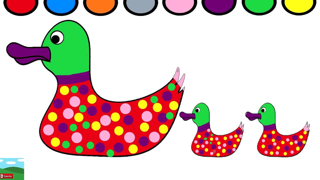 Duck Coloring Page   Learn Colors for Kids