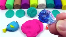 Disney Finding Dory Nemo Playdoh Fun! Learn Colors Shapes Crayola Stampers Fun, Creative for Kids