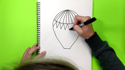 How to draw a hot air balloon - STEP BY STEP - DRAWING TUTORIAL