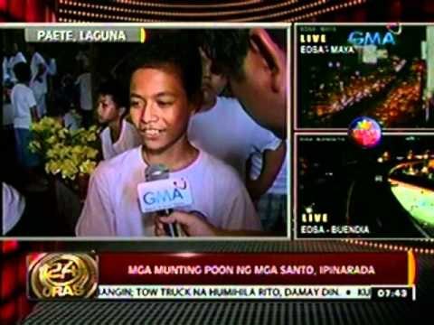 24 Oras: Mga munting poon ng mga Santo, ipinarada sa Laguna