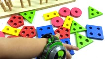 Learn SHAPES l COLORS l NUMBERS With Geometric Shape Sorting Board Wooden Stacking Toy.