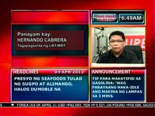 DB: Panayam kay Hernando Cabrera,   tagapagsalita ng MRT at LRT ukol   sa aberya sa LRT line 1