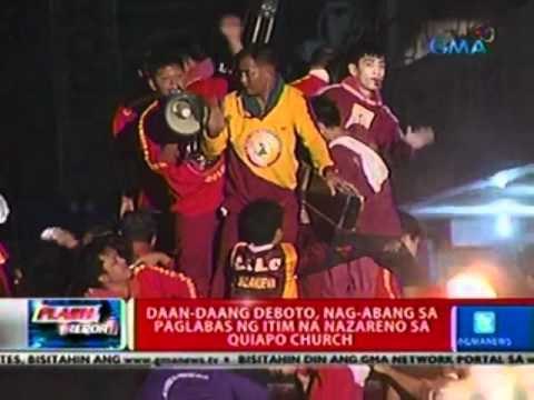 Flash Report: Daan-daang deboto, nag-abang sa paglabas ng itim na Nazareno sa Quiapo Church (040612)