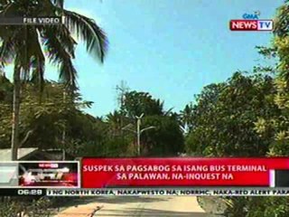 QRT: Suspek sa pagsabog sa bus terminal sa   Palawan, na-inquest na