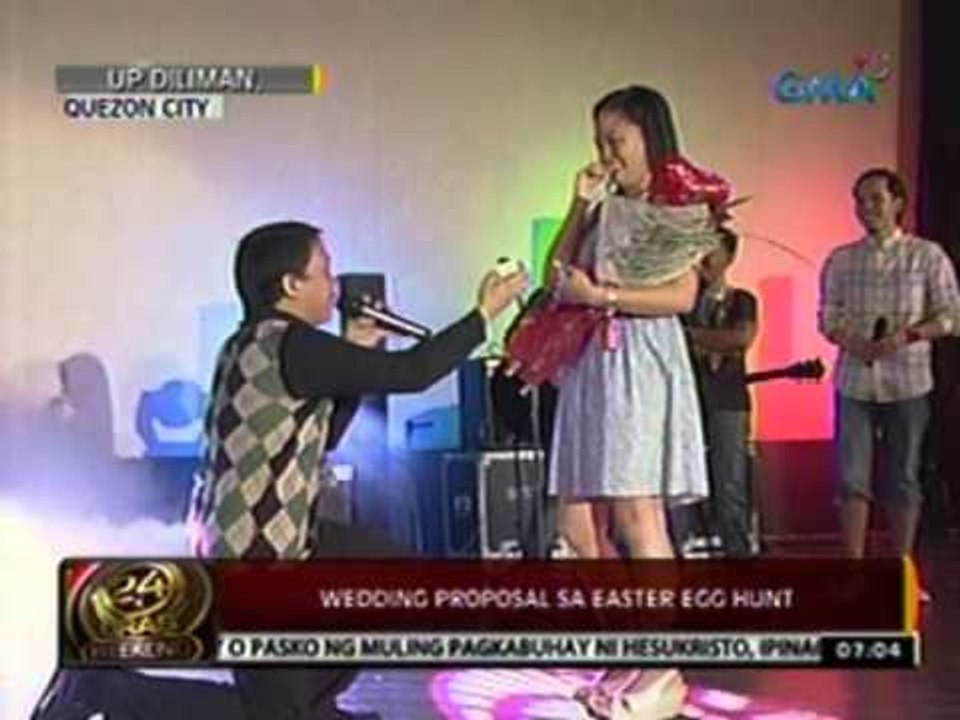 24oras: Wedding proposal sa Easter egg   hunt sa UP Diliman
