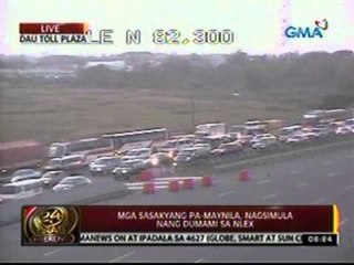 24oras: Mga sasakyang pa-Maynila,   nagsimula nang dumami sa NLEX