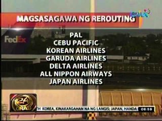 24 Oras: Re-routing ng ilang biyahe ng eroplano, sisimulan bukas