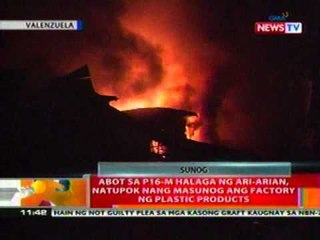 BT: Abot sa P16-M ari-arian, natupok nang masunog ang factory ng plastic products sa Valenzuela