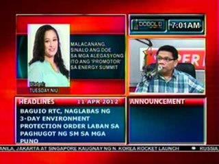DB: Malacañang, sinalo ang DOE sa   mga alegasyong ito ang promotor   ng Energy summit