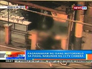 NTG: Pagnanakaw ng isang   motorsiklo sa  Pasig, nakunan ng   CCTV camera
