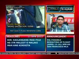 DB: Not guilty plea, inihain ni   CGMA