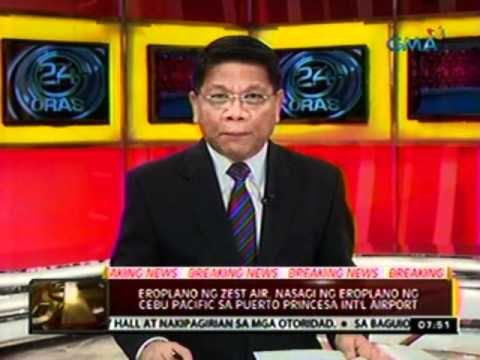 24 Oras: eroplano ng Zest Air, nasagi ng eroplano ng Cebu Pacific sa Puerto Princesa Int'l Airport