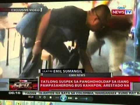 QRT: Tatlong suspek sa panghoholdap sa isang pampasaherong bus kahapon, arestado na