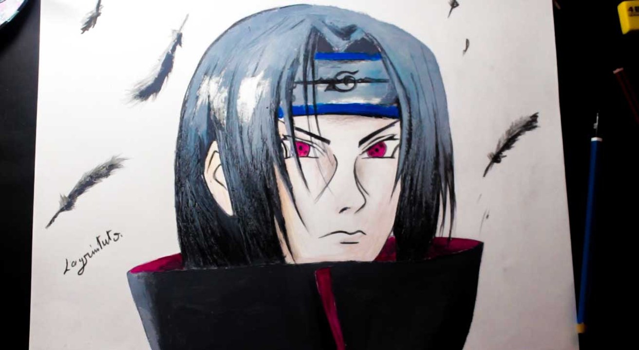 Drawing Itachi Uchiha تعلم رسم إيتاشي