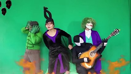 #BlackSpiderman Play Guitar Make #Maleficent , #Joker , Hulk #Funny ! #Superhero in Realife