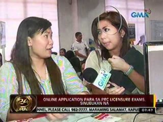 24oras: Online application para   sa PRC licensure exams, sinubukan   na