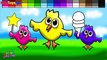 Learn Colors for Kids Color 3 Little Birds with Ice Cream Coloring Pages- puzzles for children
